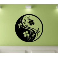 Virág Yin és Yang - Falmatrica / Faltetoválás